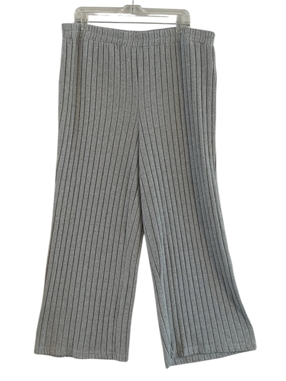 SHEIN Gray Ribbed Wide-Leg Pants & Button-Accent Knit Top Set Size 4XL = 2X/20 - Picture 7 of 13